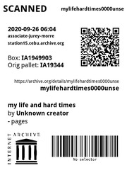 Cover of edition mylifehardtimes0000unse
