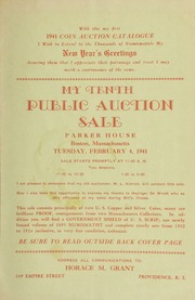 My eleventh public coin auction sale : Parker House, Boston Massachusetts. [05/20/1941]