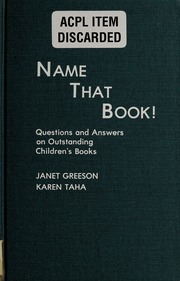 Cover of edition namethatbookques00gree