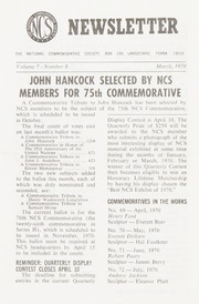 The National Commemorative Society Newsletter: 1970