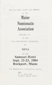 40th Conference & Convention, New England Numismatic Association