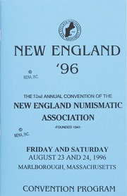 New England '96: The 52nd Annual Convention of the New England Numismatic Association