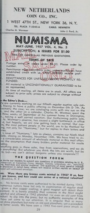 Numisma Mail Bid Sale #9, 11/18/1957