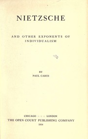 Cover of edition nietzscheotherex00caruuoft
