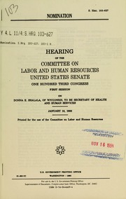 Cover of edition nominationhearin011593unit