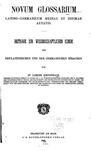 Cover of edition novumglossarium00diefgoog