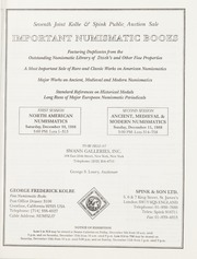 Important Numismatic Books: Seventh Joint Auction between George Fredrick Kolbe and Spink & Son Ltd.