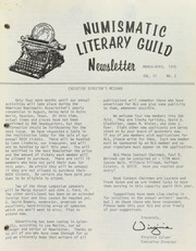 Numismatic Literary Guild Newsletter
