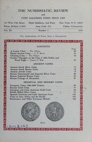 The Numismatic Review and Coin Galleries Fixed Price List