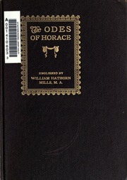 Cover of edition odesofhoracemills00horaiala