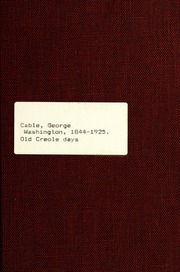 Cover of edition oldcreoledayscabl