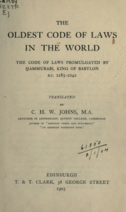 Cover of edition oldestcodeoflaws00hammuoft