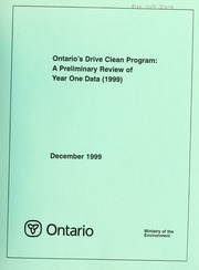 Ontario's Drive Clean Program : a preliminary review of year one data (1999) [2000]