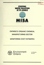 Ontario's organic chemical manufacturing sector monitoring cost estimates [1989]