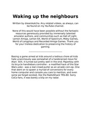 Waking up the neighbours