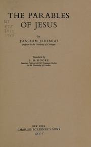 Cover of edition parablesofjesus0000jere_y7u1