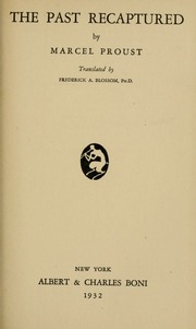 Cover of edition pastrecaptured00prou