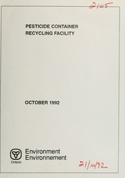 Pesticide container recycling facility [1992]
