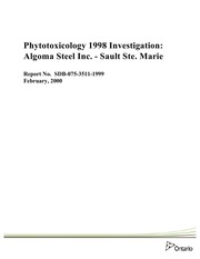 Phytotoxicology 1998 Investigation : Algoma Steel Inc. - Sault Ste. Marie [2013]