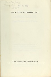 Cover of edition platoscosmologyt00plat