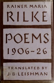 Cover of edition poems1906to192600rilk