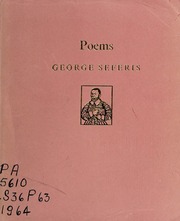Cover of edition poemsbygeorgesef0000sefe