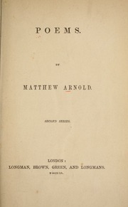 Cover of edition poemssecondserie00arno