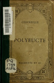 Cover of edition polyeuctemartyr00cornuoft