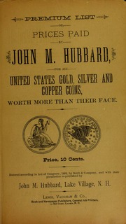 Picture of Premium List of Prices Paid by John M. Hubbard [Prices Paid For List]