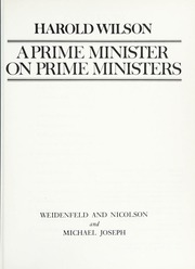 Cover of edition primeministeronp0000wils