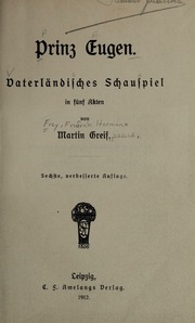 Cover of edition prinzeugenvaterl00grei_1