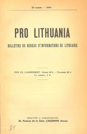 Pro Lithuania: bulletin du Bureau d’informations d...