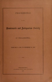 Picture of Proceedings of the Numismatic and Antiquarian Society of Philadelphia