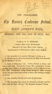 The Programme of the Norwich Conference Festival