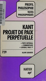 Cover of edition projetdepaixperp0000kant_e0g7