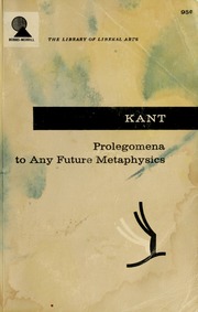 Cover of edition prolegomenatoany00kant