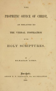 Cover of edition propheticofficeo00lord