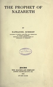 Cover of edition prophetofnazaret00schmrich