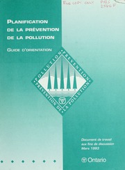 Prévention de la pollution, manuel et document d'orientation : manuel de formation [1993]