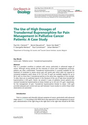 Cancer pain management case study