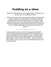 Pudding on a show