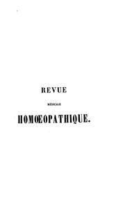 Revue médicale homoeopathique 1855 Tome 3ème