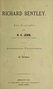 Cover of edition richardbentleyei00jebb
