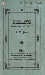 Cover of edition rigolettomelodra00piav_1