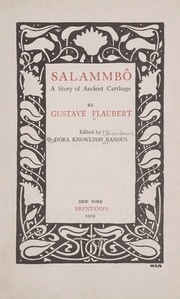 Cover of edition salammbostoryofa00flau