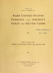Sale number 388 : rare United States foreign coins : the property of Jascha Heifetz and other collectors. [03/15/1938]