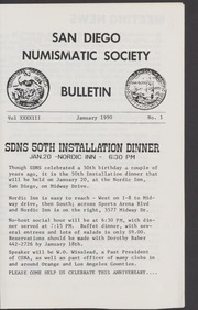 San Diego Numismatic Society Bulletin, 1990-1991