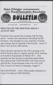 San Diego Numismatic Society Bulletin, 2010 (Partial Volume)