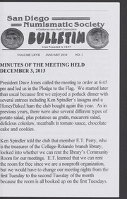 San Diego Numismatic Society Bulletin, 2014