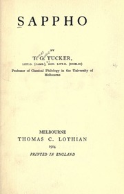 Cover of edition sappho1ed00tuckuoft